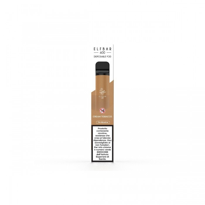 ELFBAR 600 DISPOSABLE POD CREAM TOBACCO 20 MG