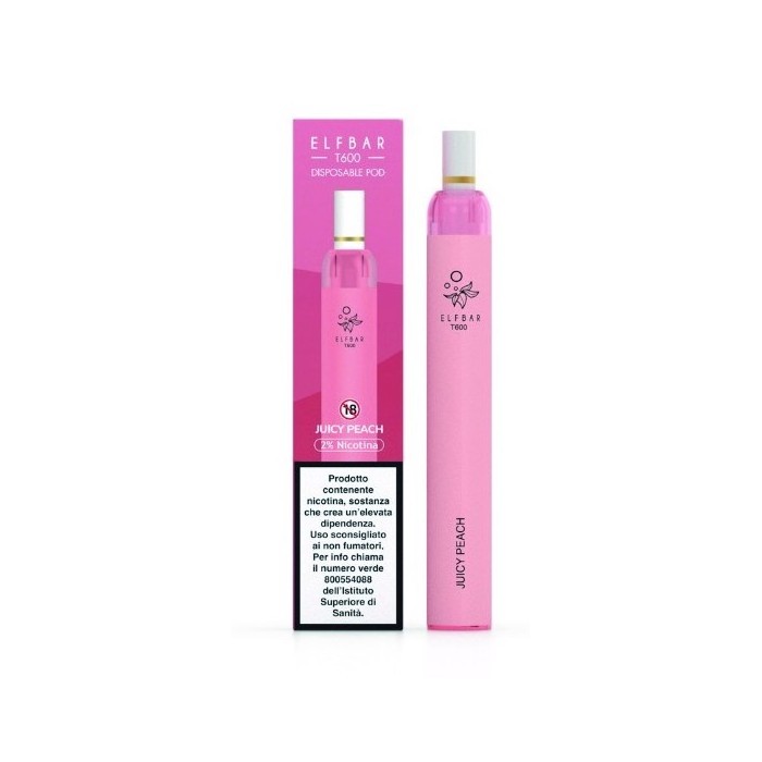 ELFBAR T600 DISPOSABLE POD 500MAH - JUICY PEACH 20 MG