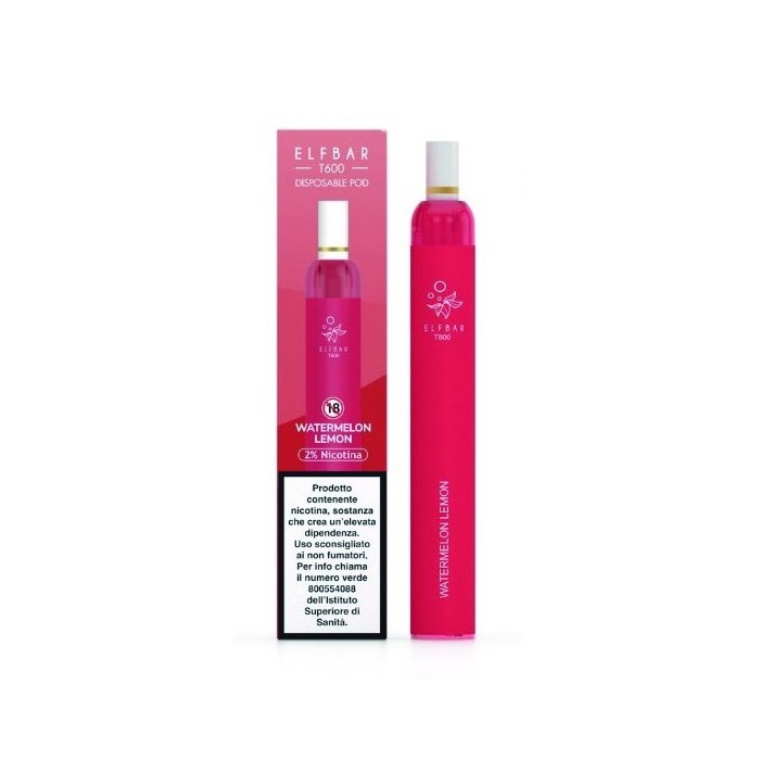 ELFBAR T600 DISPOSABLE POD 500MAH - WATERMELON LEMON 20 MG