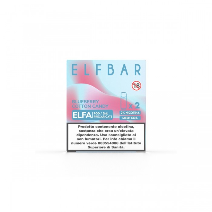 ELFBAR ELFA 2ML PREFILLED POD BLUEBERRY COTTON CANDY (2 PEZZI) - 20 MG/ML