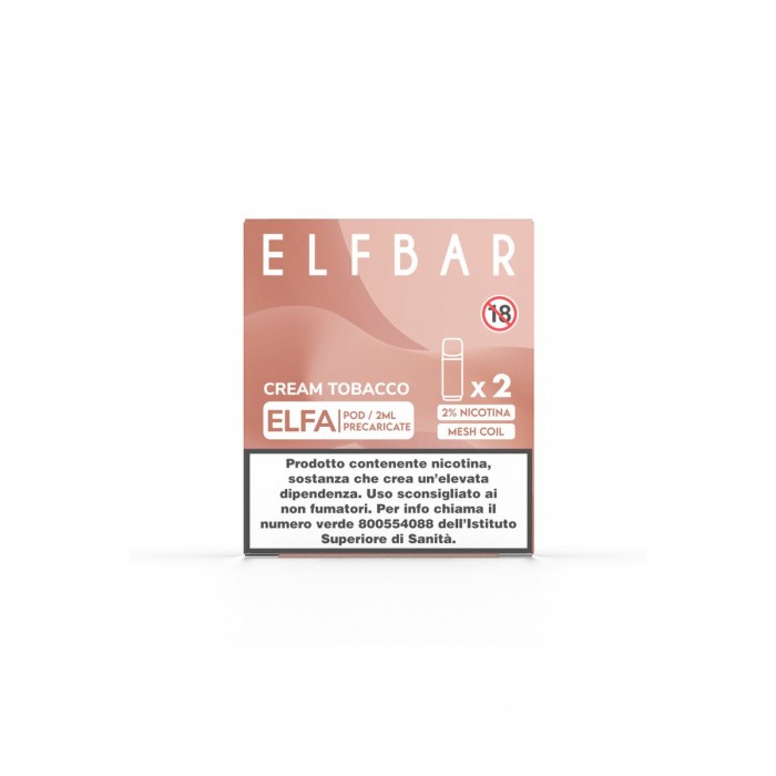 ELFBAR ELFA 2ML PREFILLED POD CREAM TOBACCO (2 PEZZI) - 20 MG/ML