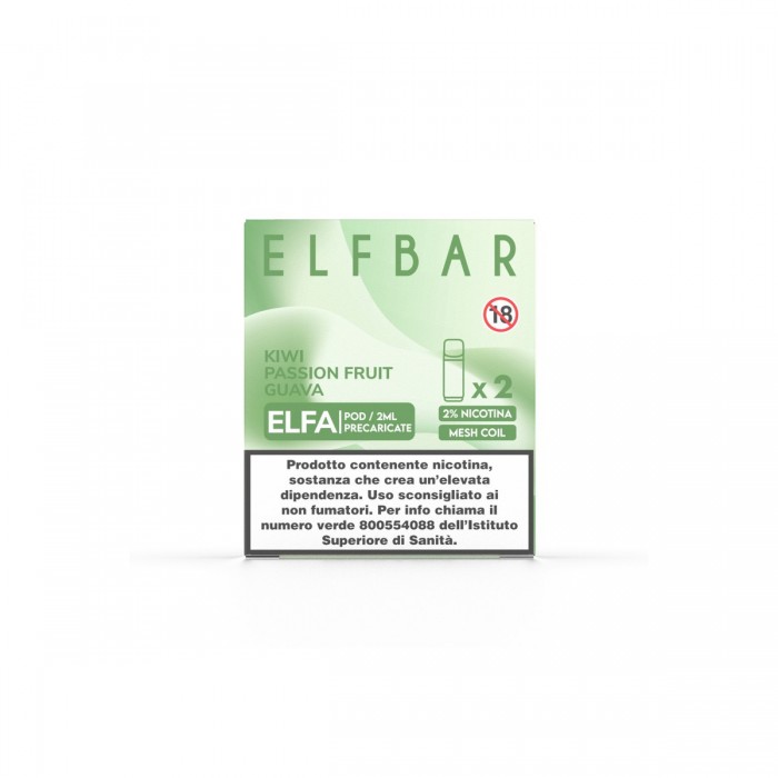 ELFBAR ELFA 2ML PREFILLED POD KIWI PASSION FRUIT GUAVA (2 PEZZI) - 20 MG/ML