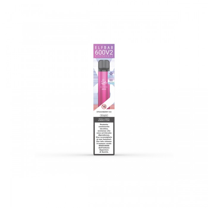 ELFBAR 600V2 DISPOSABLE STRAWBERRY ICE 20