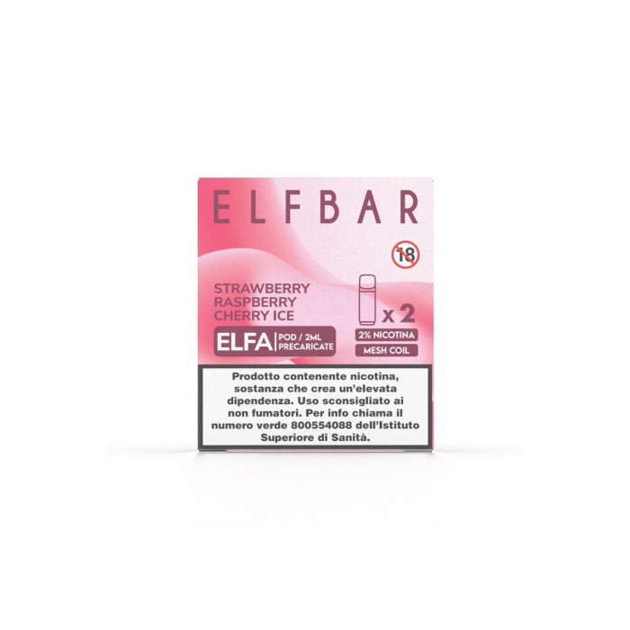 ELFBAR ELFA 2ML PREFILLED POD STRAWBERRY RASPBERRY CHERRY ICE 20
