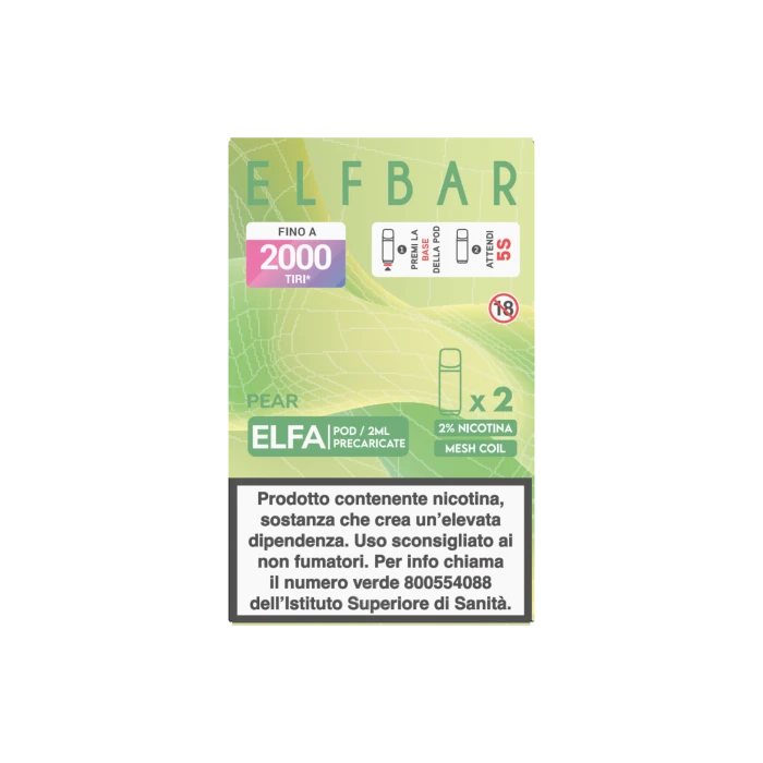 ELFBAR ELFA 2ML PREFILLED POD PEAR (2 PEZZI) - 20 mg/ml