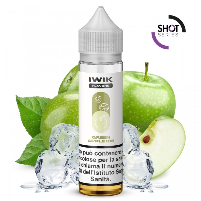 E-LIQUID AROMA PLA SHOT SERIES GREEN APPLE ICE - IWIK- 20 ML