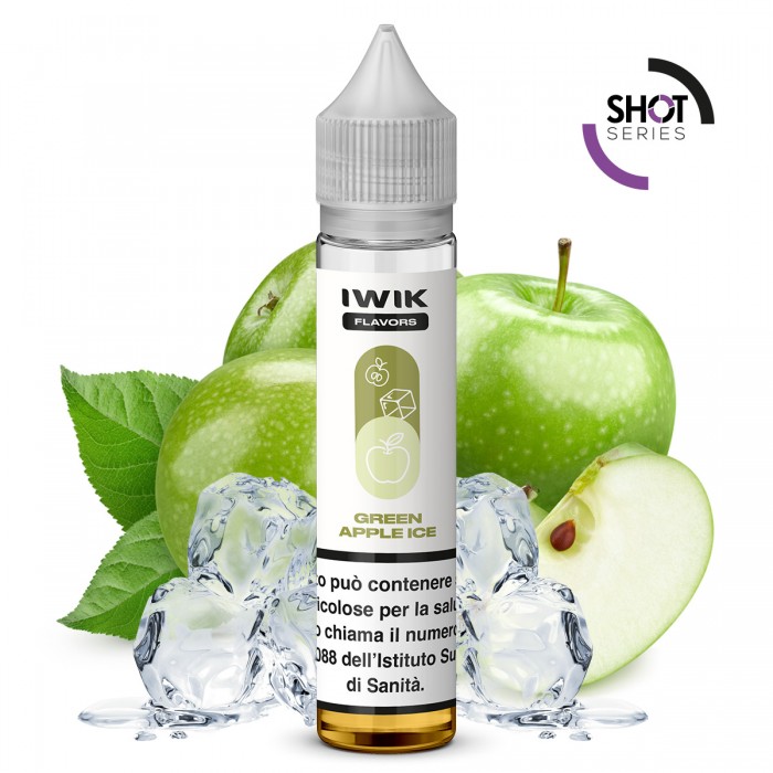 E-LIQUID AROMA PLA MINI SHOT - GREEN APPLE ICE - IWIK - 10 ML