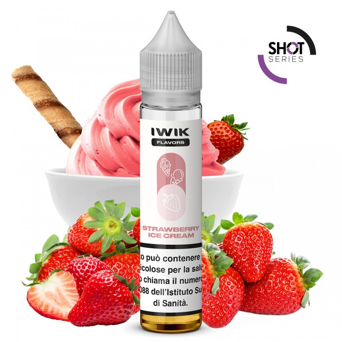 E-LIQUID AROMA PLA MINI SHOT - STRAWBERRY ICE CREAM - IWIK - 10 ML