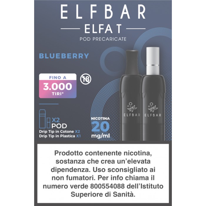 ELFA T 2ML PREFILLED POD BLUEBERRY (2 PEZZI) - 20 mg/ml