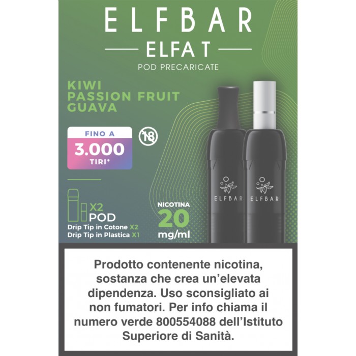 ELFA T 2ML PREFILLED POD KIWI PASSION FRUIT GUAVA (2 PEZZI) - 20 mg/ml