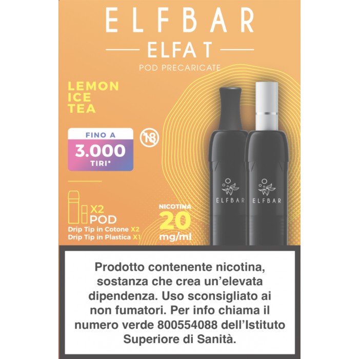 ELFA T 2ML PREFILLED POD LEMON ICE TEA (2 PEZZI) - 20 mg/ml