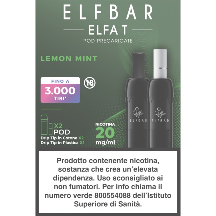 ELFA T 2ML PREFILLED POD LEMON MINT (2 PEZZI) - 20 mg/ml