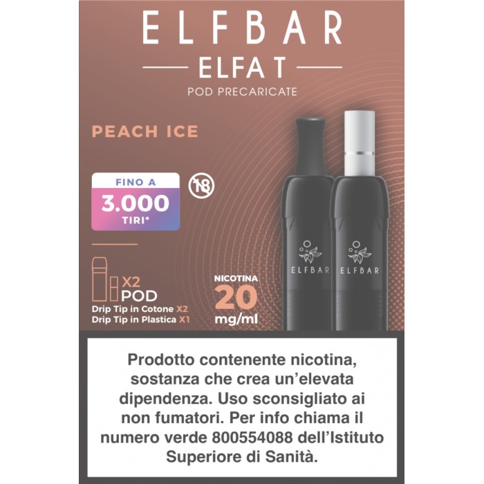 ELFA T 2ML PREFILLED POD PEACH ICE (2 PEZZI) - 20 mg/ml