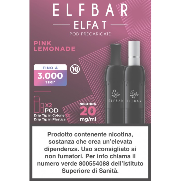 ELFA T 2ML PREFILLED POD PINK LEMONADE (2 PEZZI) - 20 mg/ml