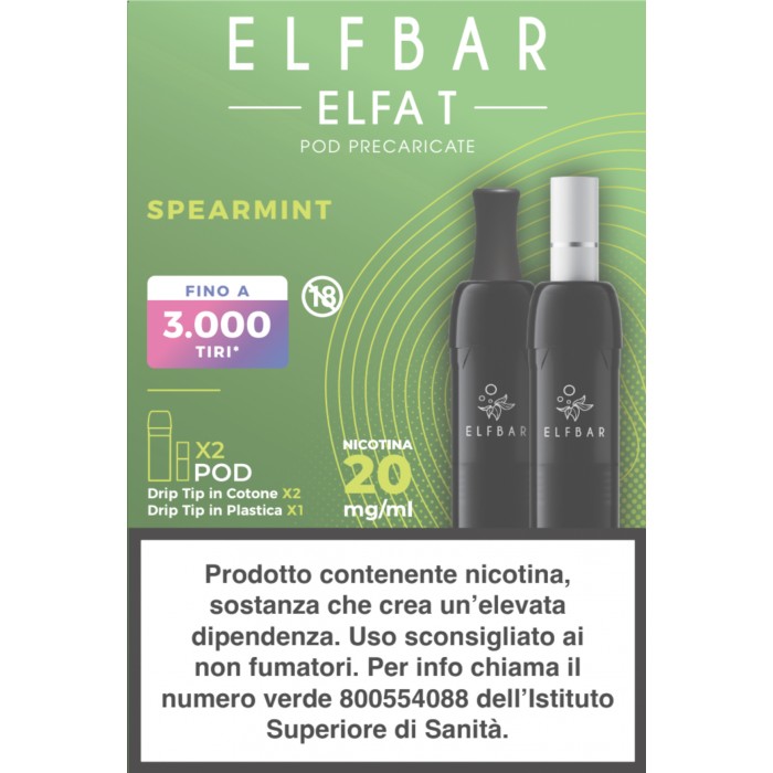 ELFA T 2ML PREFILLED POD SPEARMINT (2 PEZZI) - 20 mg/ml
